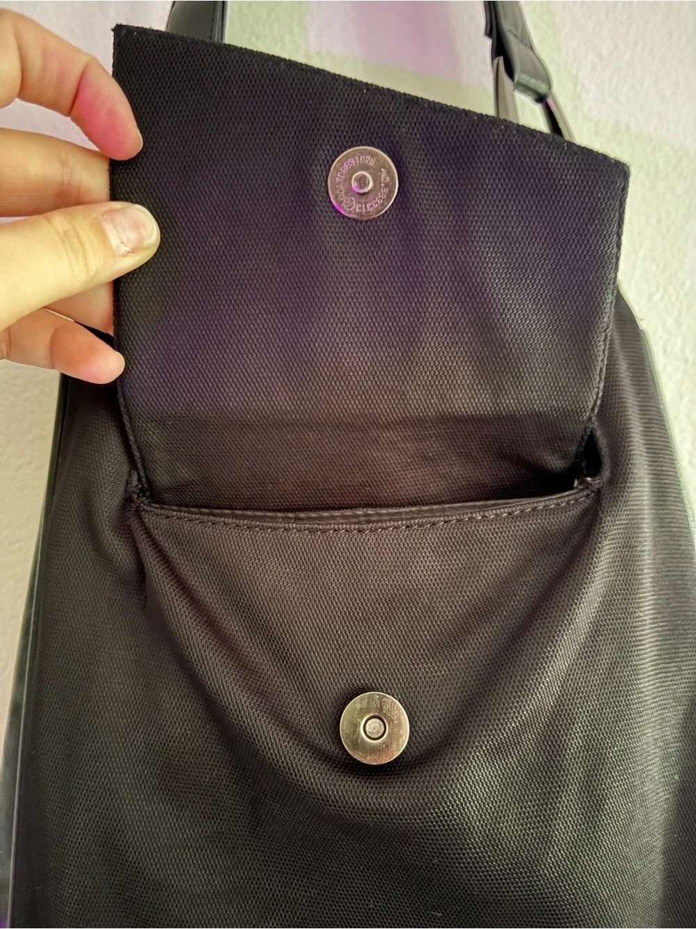 Prada Black Shoulder Bag with Silver Logo Plaque